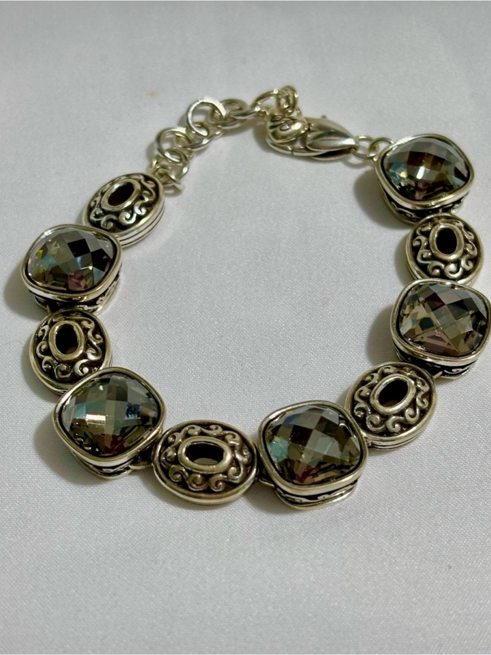 Brighton Venus Rising Grey Crystal Silver Plated Link Bracelet - Picture 3 of 6